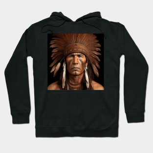 [AI Art] Proud Native American Man With Headdress Hoodie